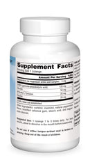 Tableta Source Naturals GABA Calm disolviéndose en la boca para relajación suave.