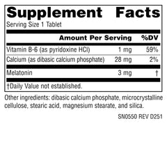 Source Naturals Sleep Science Melatonin 3 mg tablets promote calm evenings and sleep consistency.