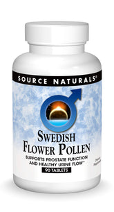 Source Naturals Swedish Flower Pollen bottle front view for daily prostate-support use.