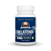 Source Naturals Time Released Melatonin 3 mg bottle front view for sleep alignment.