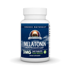 Source Naturals Time Released Melatonin 3 mg bottle front view for sleep alignment.