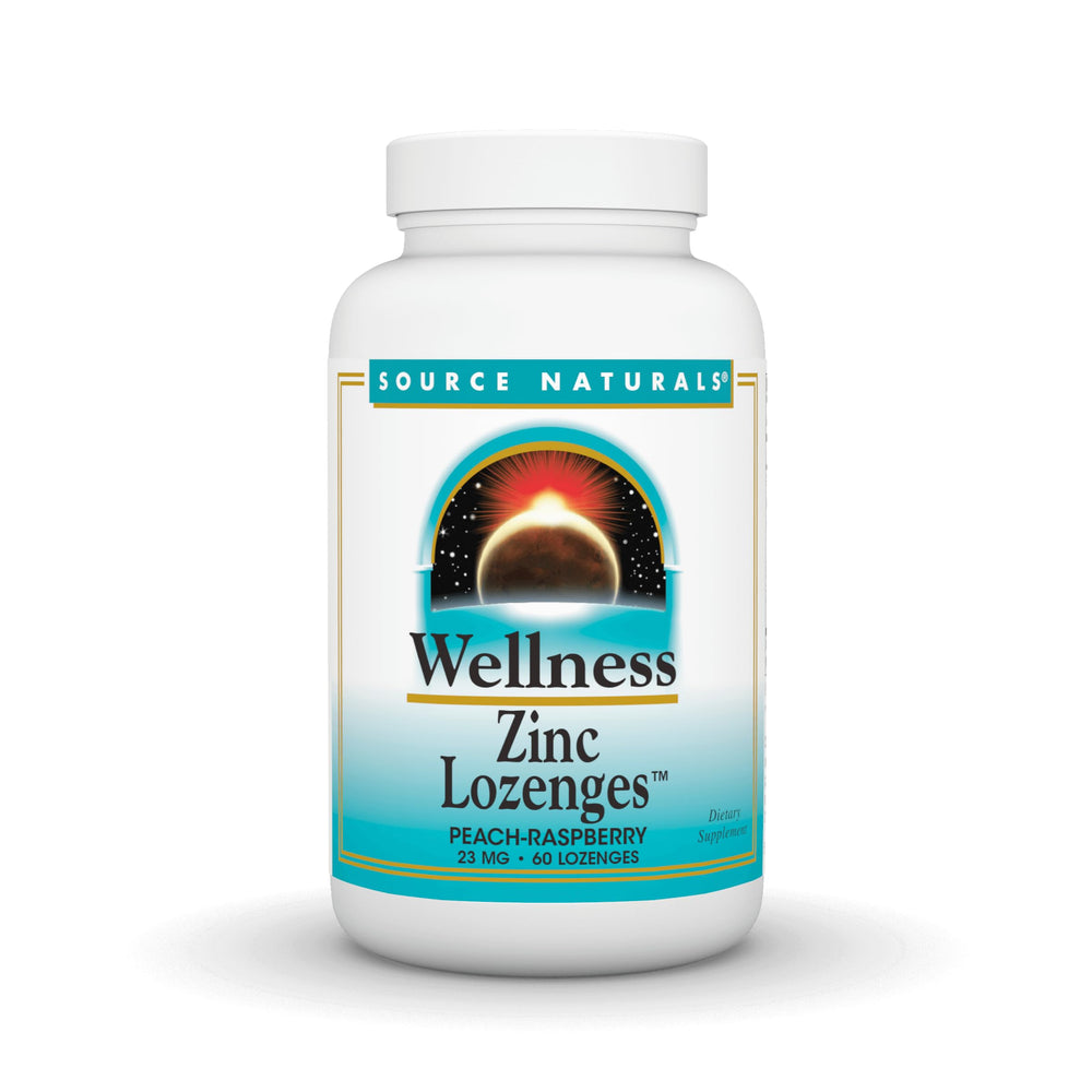 Source Naturals Wellness Zinc Lozenges bottle for everyday immune support.