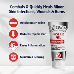 Sovereign Silver First Aid Gel pump dispenses soothing gel for minor irritations.