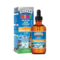 Sovereign Silver Kids immune-support bottle ready for weight-based dosing at home.
