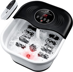 SPA4PIEDS collapsible foot spa with heat, bubbles, and red light for at-home relaxation.