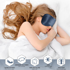 SpacePower máscara de seda para dormir de lado, diseño cómodo sin presión en ojos.