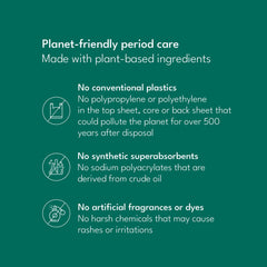 Sparkle Ultra Pads absorbent core made from plant cellulose for protection.
