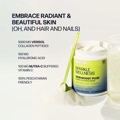 Sparkle Wellness Skin Boost Plus pour image indicates flavor-free formula