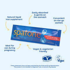 Spatone vegan and vegetarian friendly label highlights suitability for plant-based diets