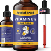 Special Breed Liquid B12 dropper showing precise daily dosing for dogs