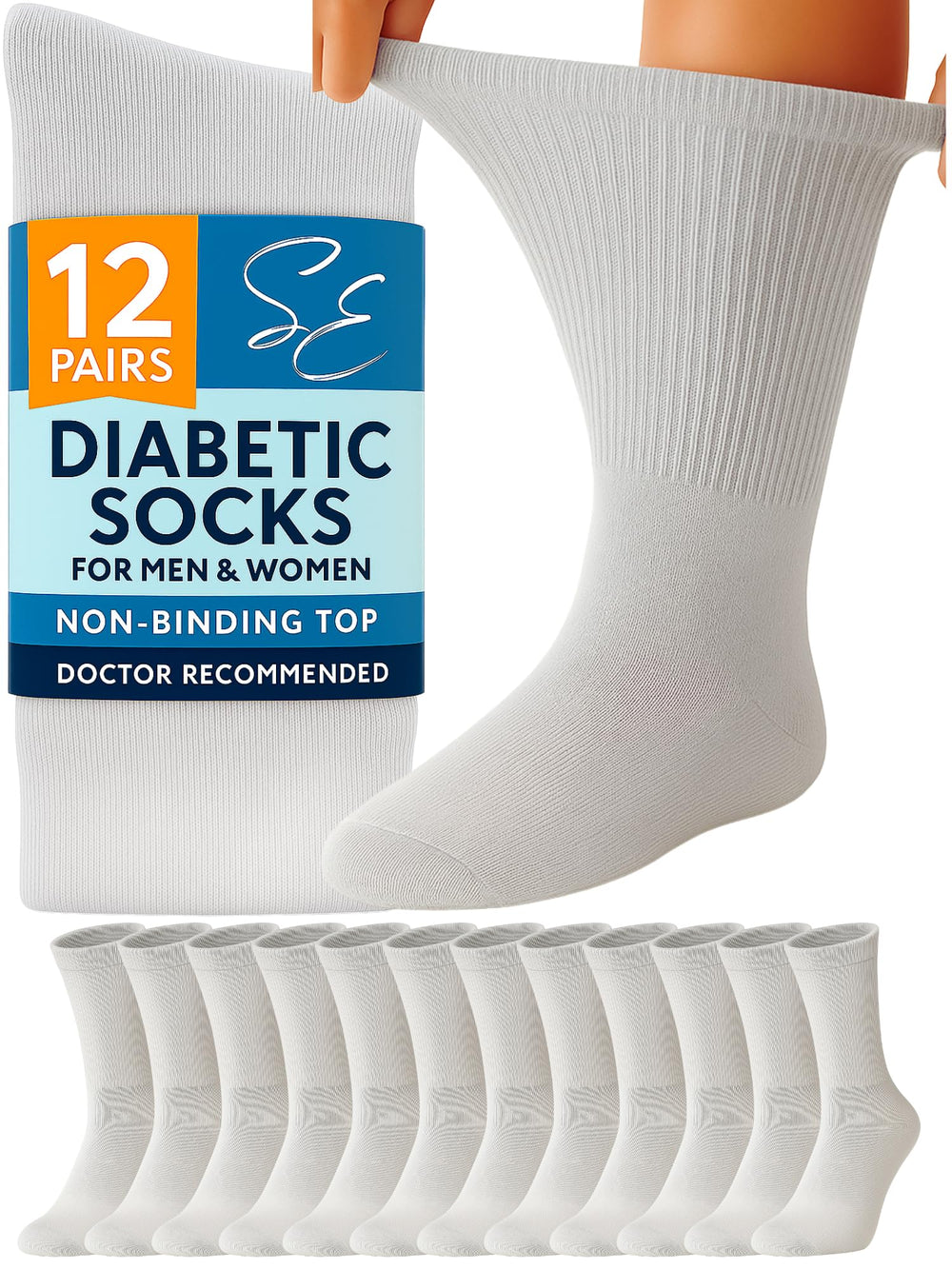Special Essentials diabetic socks packaging, easy daily wear and quick shopping.
