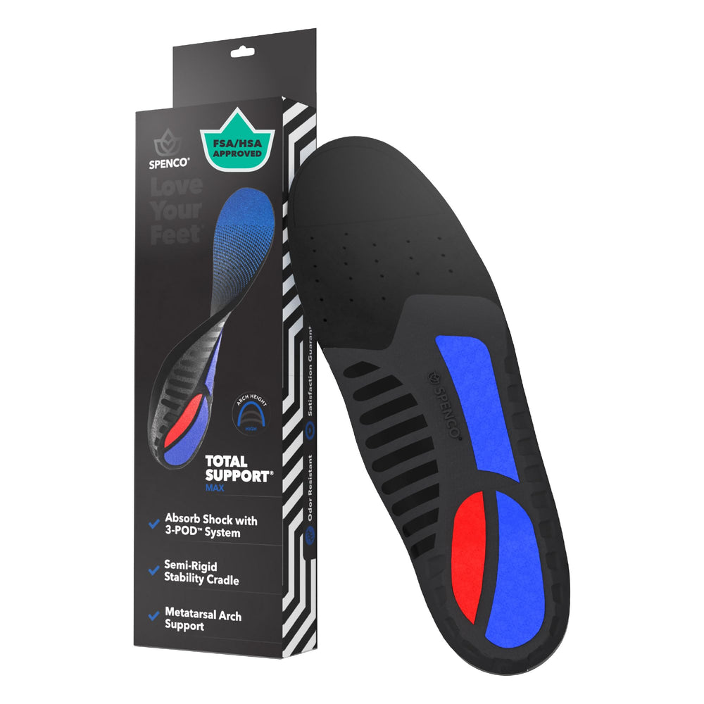 Spenco Total Support Max insoles provide arch support for stability during workouts.