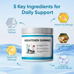 SPEORARY Heightener Gummies packaging box highlights nutrient formula
