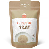 SPICY ORGANIC Aloe Vera Powder packaging shows USDA Organic certification for pure skincare.