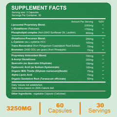 Spliferkou glutathione, quercetin, and resveratrol ingredients label emphasizing synergistic cellular protection.