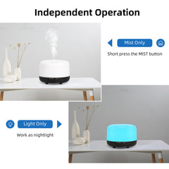 SPLITSKY diffuser showing seven LED color options for ambience