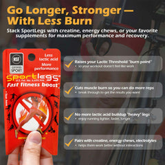 SPORTLEGS athlete running action demonstrates endurance for longer training sessions