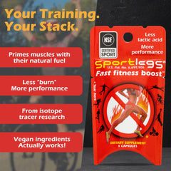 SPORTLEGS capsule close-up highlighting easy daily pre-workout intake
