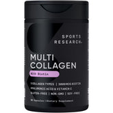 Sports Research Biotin-Infused Collagen bottle shown for daily beauty routine benefits