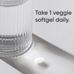 Label shows organic coconut oil base in Sports Research Biotin capsules.