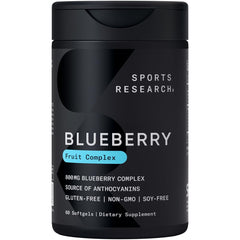 Sports Research Blueberry Capsules bottle for easy daily antioxidant support