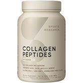 Sports Research Collagen Peptides bottle side for easy daily use and joint support.