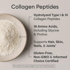 Sports Research Collagen Peptides glass of water, quickly dissolving for easy use.