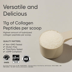 Sports Research Collagen Peptides scoop dissolving into water for quick daily protein.