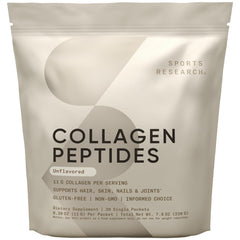 Sports Research Collagen Peptides tub label highlighting the high-absorption formula.