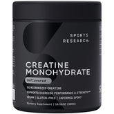 Sports Research Creatine Monohydrate powder bottle ready for strength training.