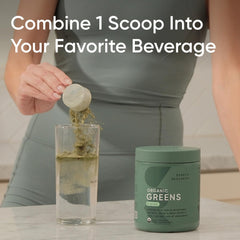 Sports Research greens powder dissolving in water for a smooth drink