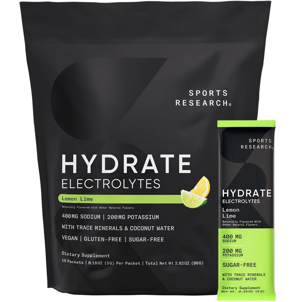 Sports Research Hydrate lemon lime stick pack for on-the-go hydration