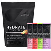 Sports Research Hydrate Raspberry Lemonade packet for on-the-go hydration.
