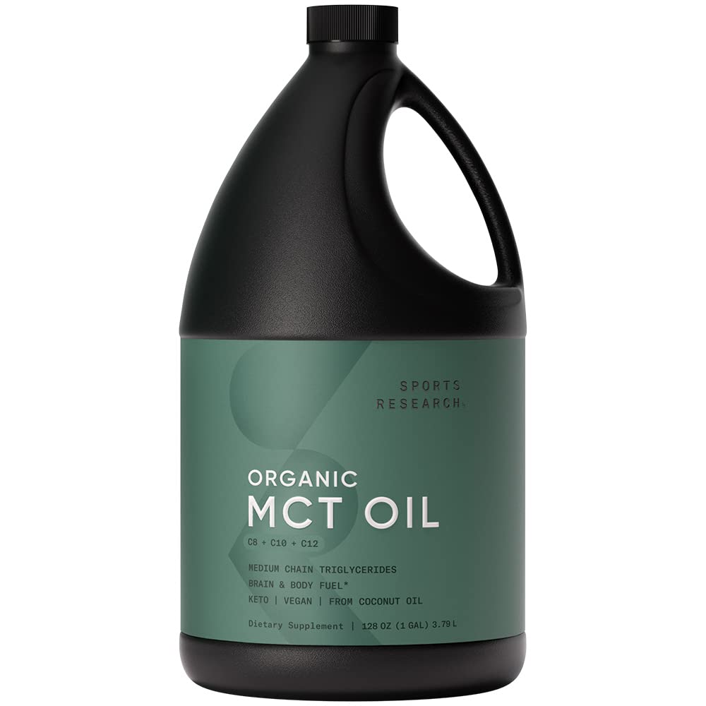 Sports Research Keto MCT Oil bottle for easy daily fuel in coffee.