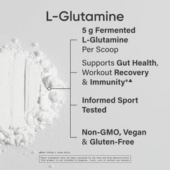 Glass of water with Sports Research L-Glutamine mixed in