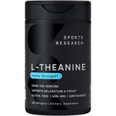 Sports Research L-Theanine bottle ready for daily focus and calm support.