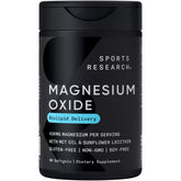 Sports Research Magnesium Oxide softgel bottle for daily mineral support.