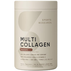 Sports Research multi collagen chocolate powder jar for daily ritual