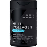 Sports Research Multi Collagen pills in front bottle support joint comfort and skin health.