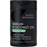 Sports Research Organic Coconut Oil Capsules bottle for convenient daily MCT intake