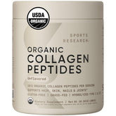 Sports Research Organic Collagen Peptides bottle for easy daily supplementation.
