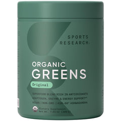 Sports Research Organic Greens Powder Original tub for daily energy support