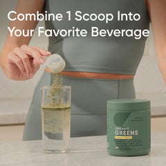 Sports Research Organic Greens scoop-tub shows easy measurement for consistent servings