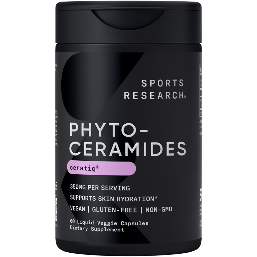 Sports Research Phytoceramides bottle with capsules for skin hydration