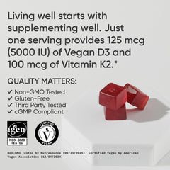 Sports Research vegan D3 K2 gummy pack shot 60 gummies.