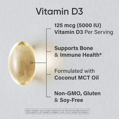 Softgels poured into a glass for easy daily supplementation with Sports Research Vitamin D3.