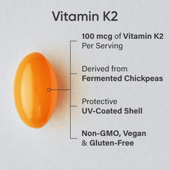 Sports Research Vitamin K2 MK-7 softgel-closeup with coconut MCT oil for absorption.
