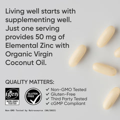 Sports Research Zinc Picolinate organic coconut oil carrier supports absorption.