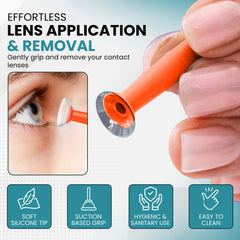 SPORTS WORLD VISION inserter/remover enables gentle, precise lens placement with suction.