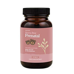 Closeup of Sprigs Mama Bear Prenatal capsules highlighting clean, filler-free formula